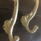 White cast iron wall hooks