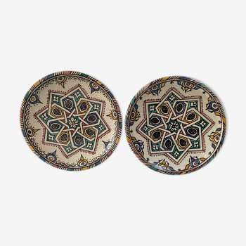 Lot de 2 plats ronds du Maroc Fès