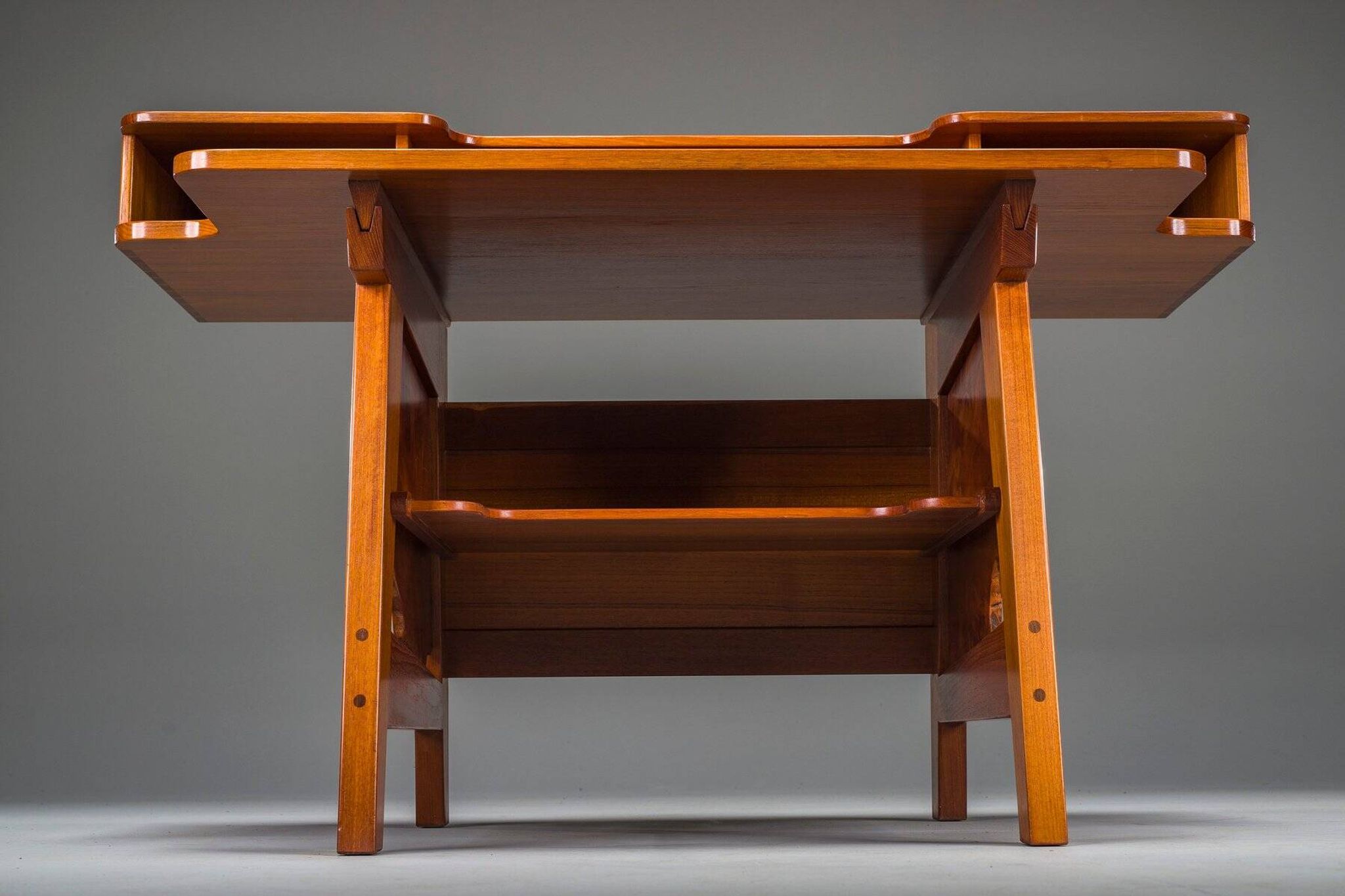Mid-century modern teak desk, 1980s