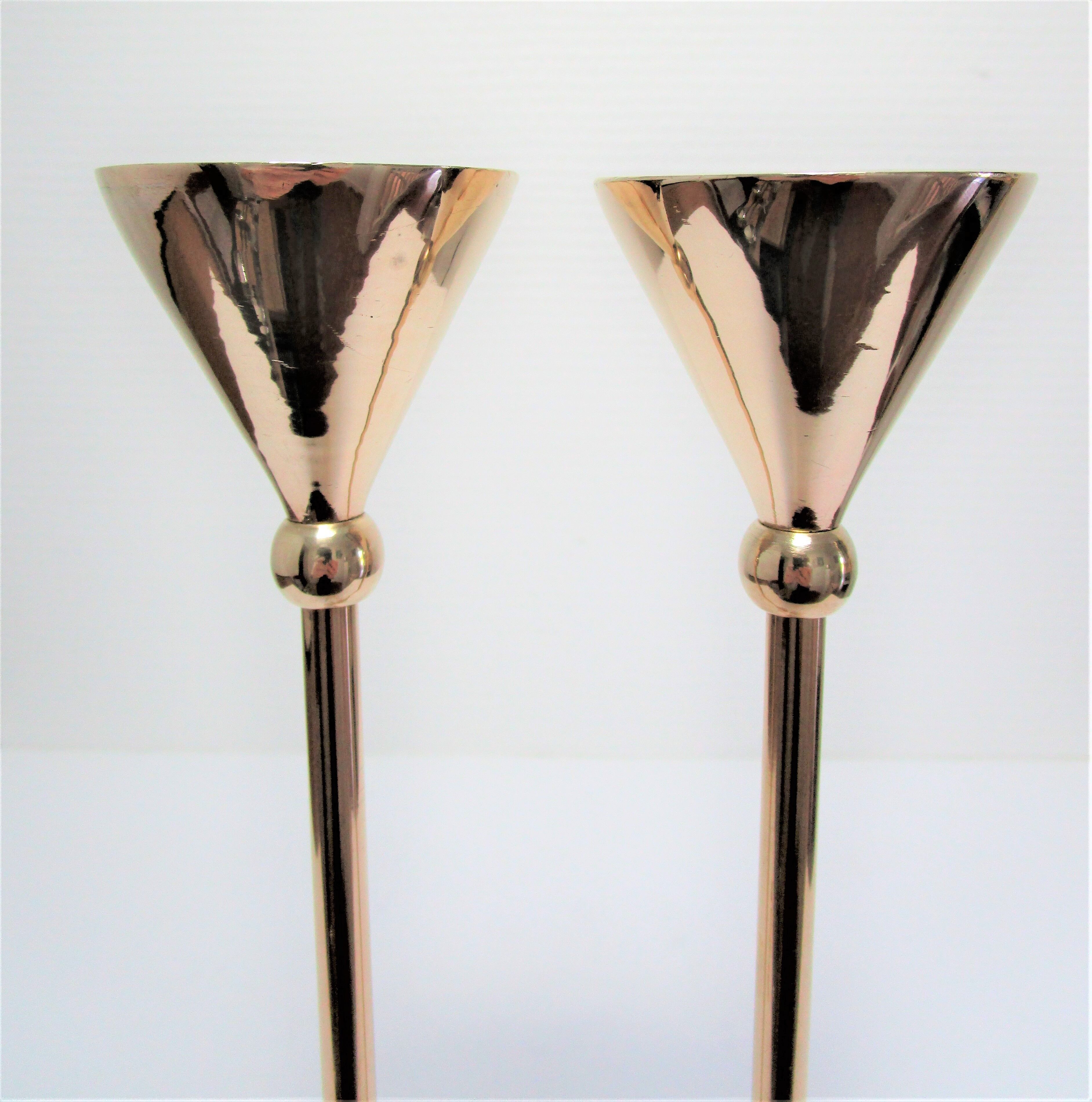 Pair of solid brass candle holders 80