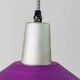 Metal retro pendant – postmodern Memphis style from the 1980s, purple, silver, green, striped cable, Pop Art interior, vintage light fixture