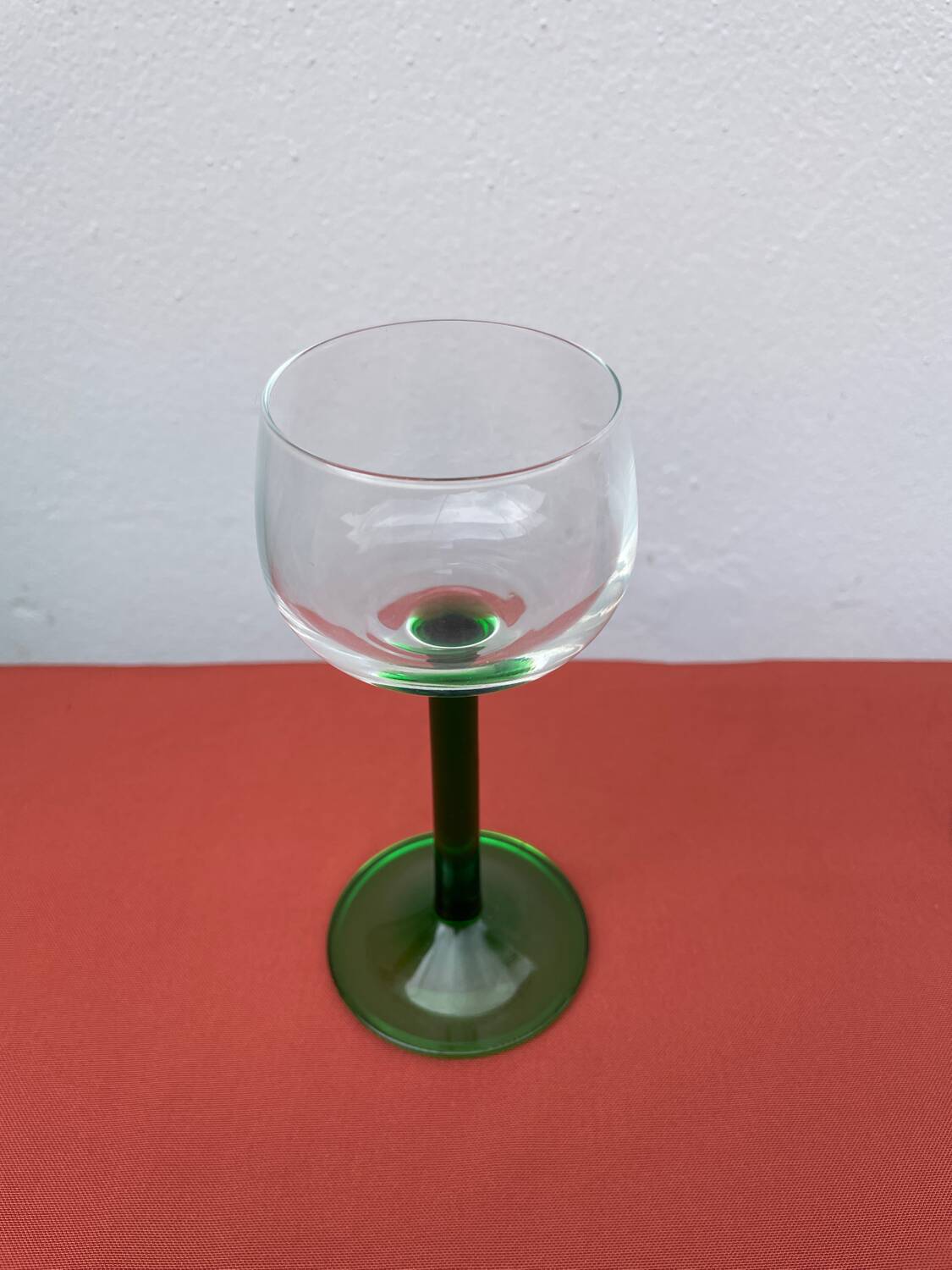 7 green Alsace wine glasses