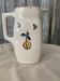 Vintage multicoloured ceramic water jug - Hungarian folk decoration, 1960s