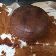Pouf en cuir patchwork