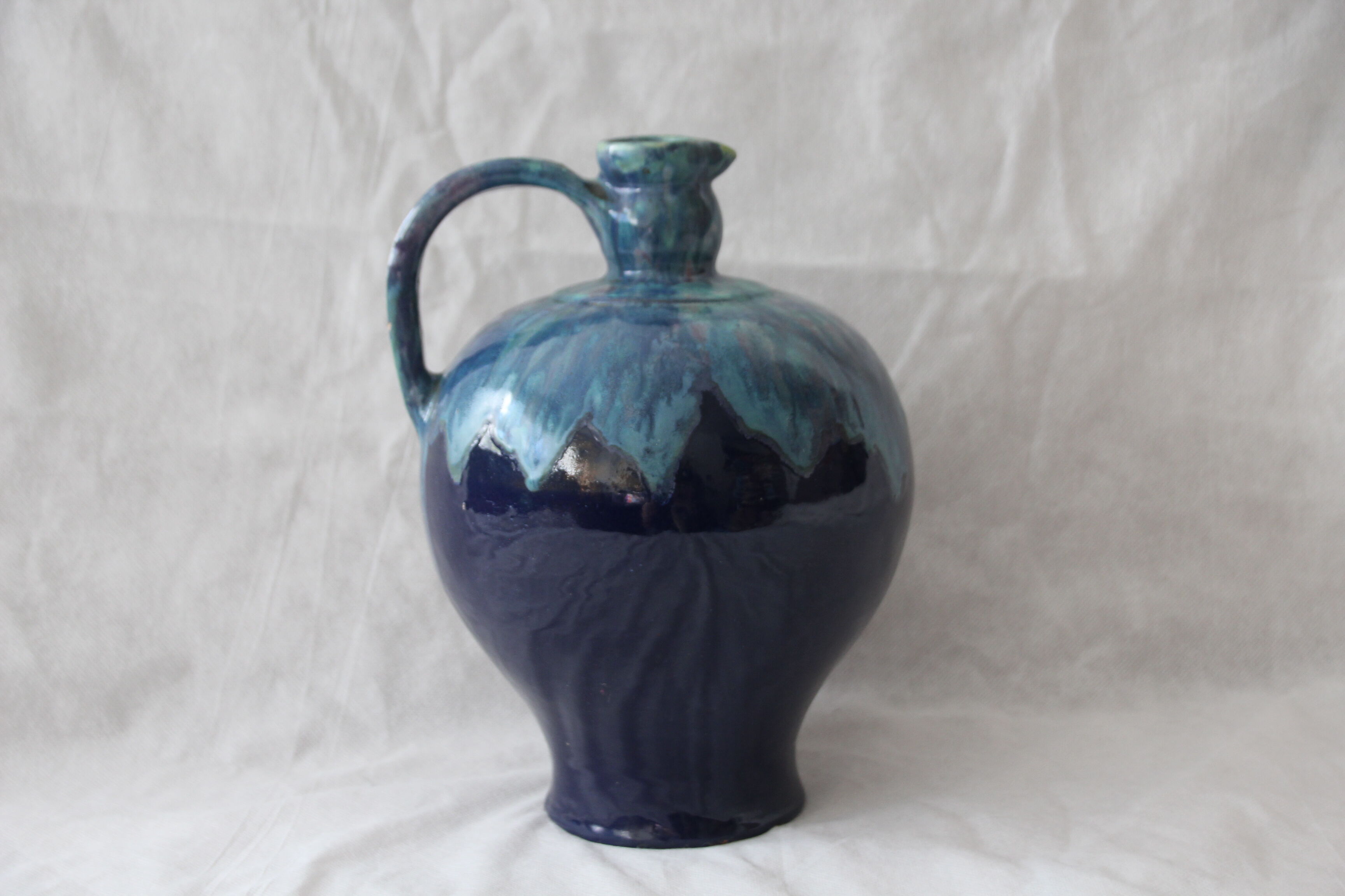 Pichet bleu vase en céramique cab céramique d'art de Bordeaux