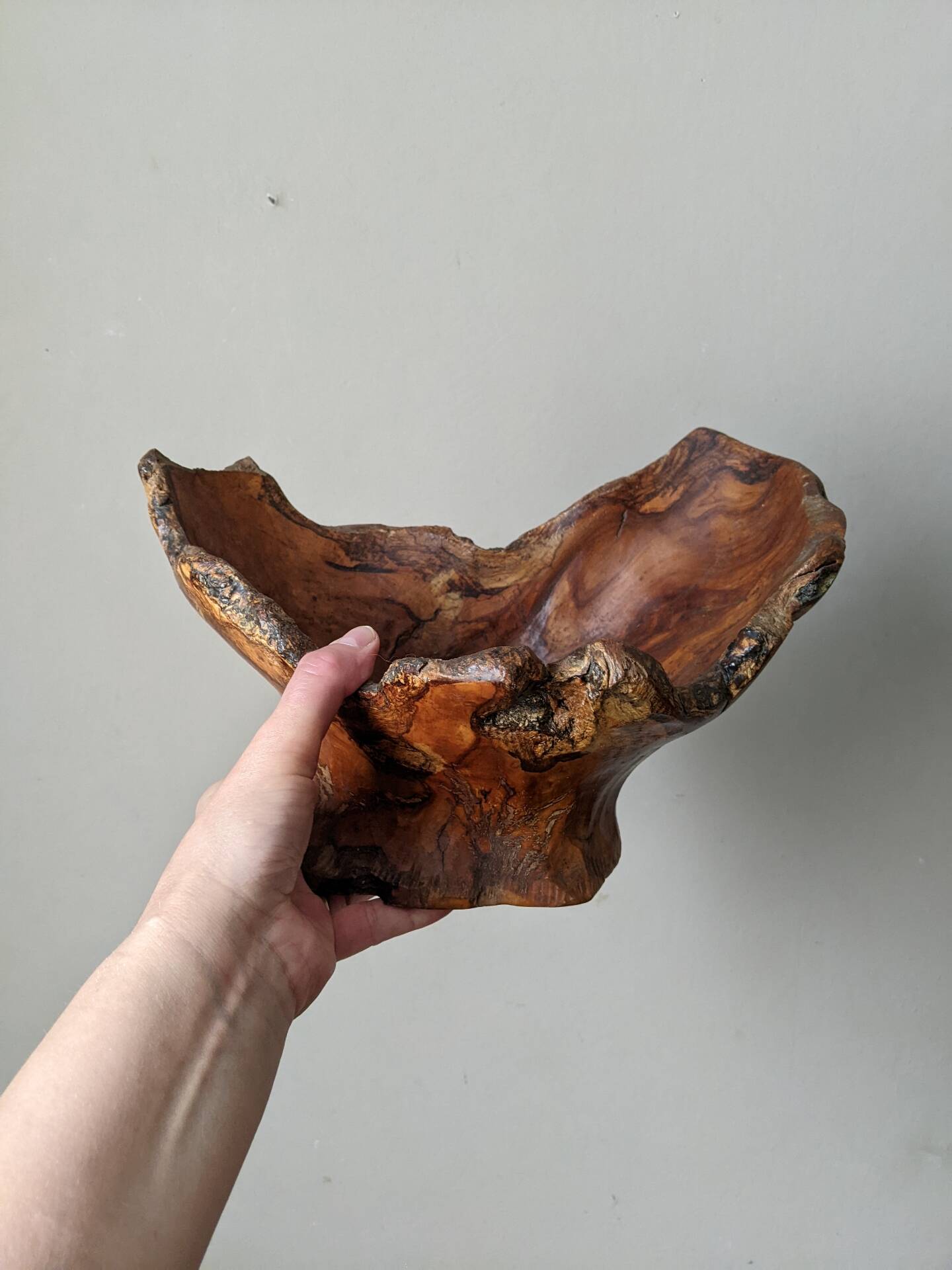 Handcrafted wooden bowl country decoration key tray