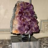 Lamp metal and amethyst circa 1980