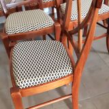 set of 6 recent Restoration style chairs in solid stained beech in excellent condition