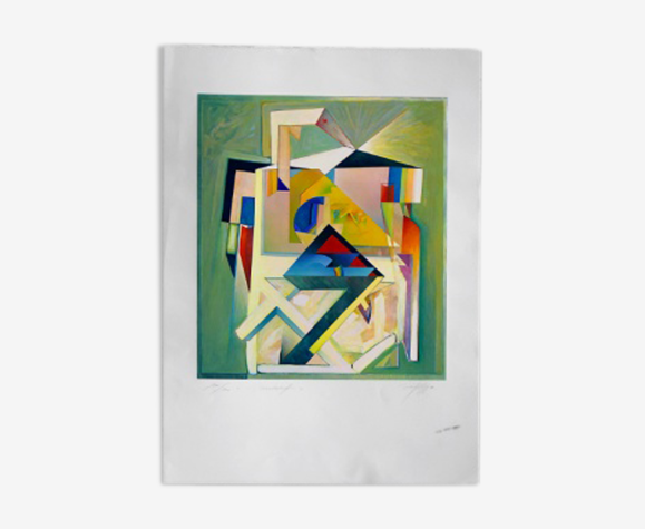 Sérigraphie Mondschiff, original de Peter Foeller, 1990