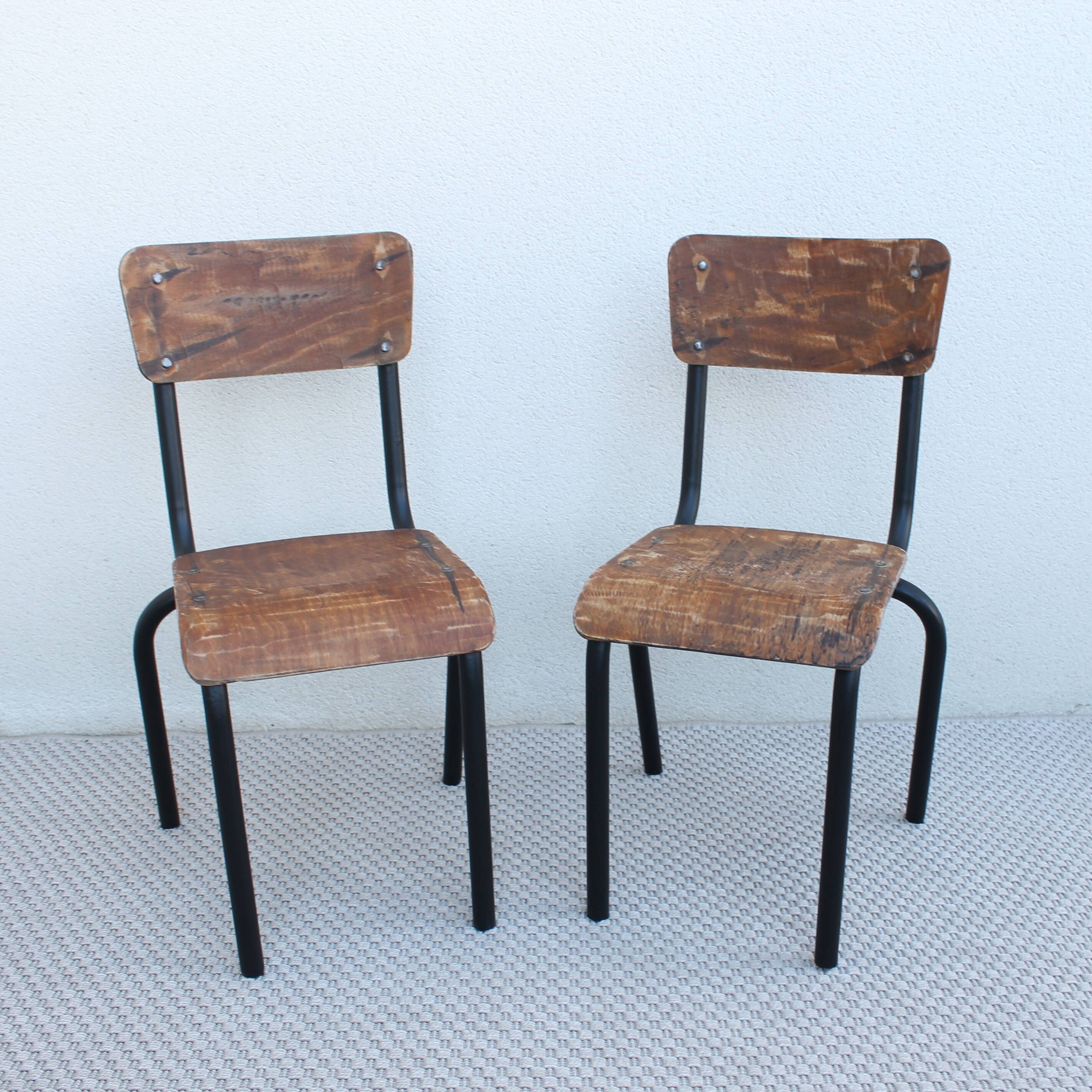 Set of school chairs