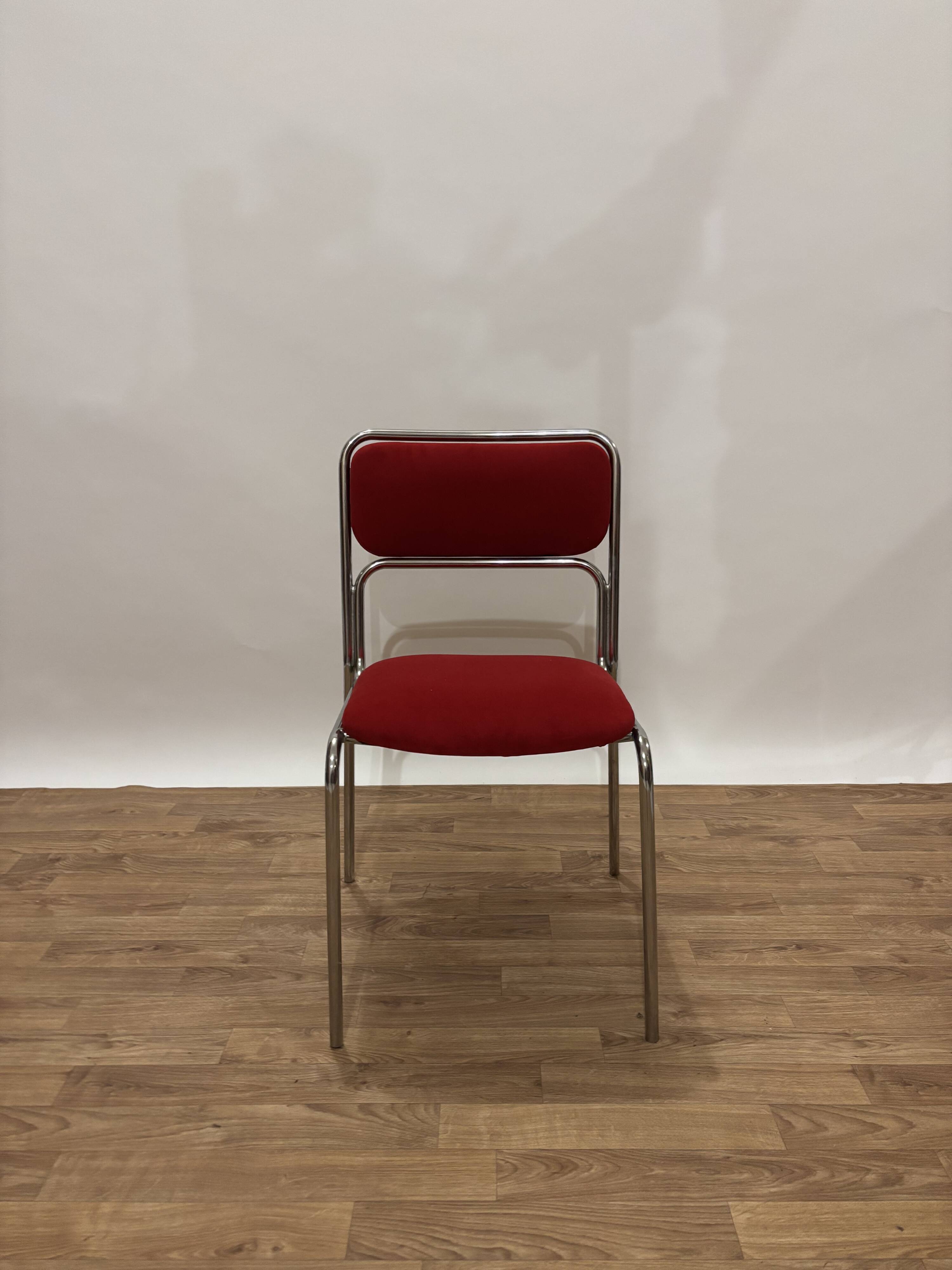 1970s chrome metal chairs, reupholstered