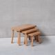 Set of Three Mid-Century Blonde Oak Nesting Tables
