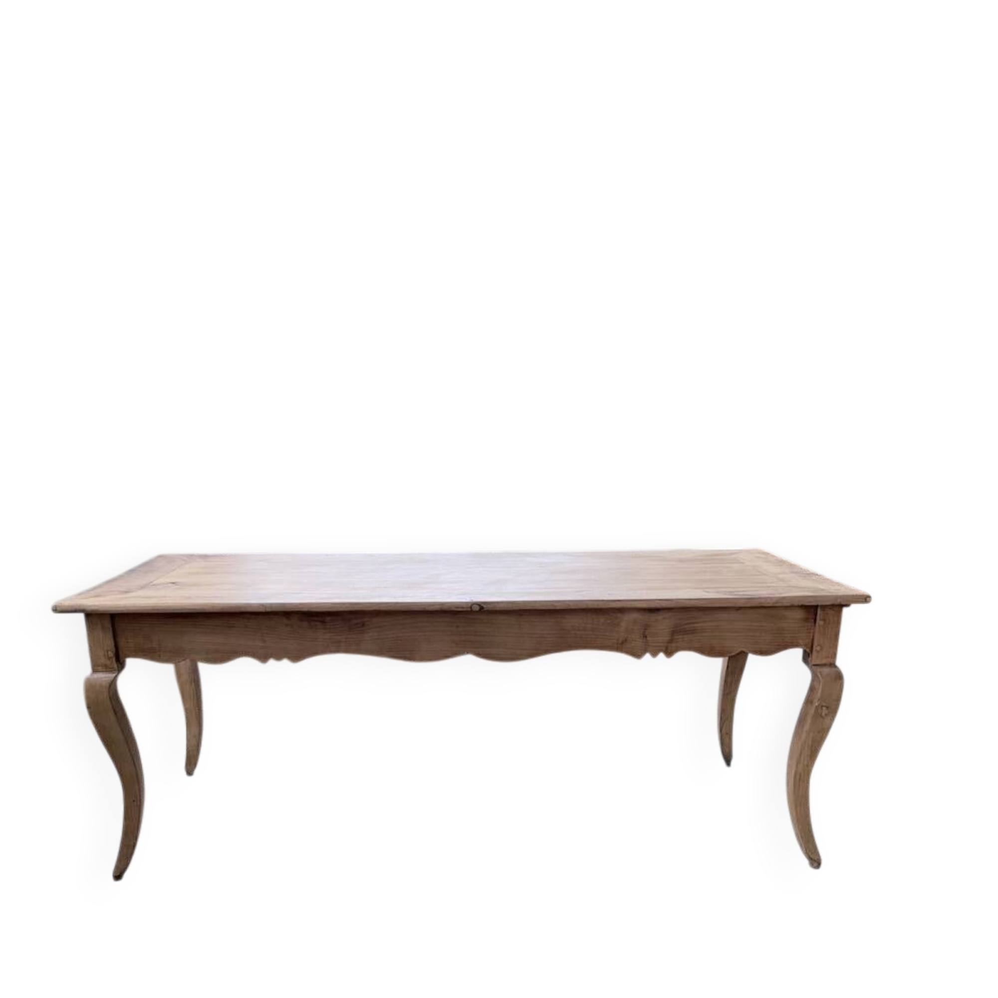 Farm table cherry wood with curved legs, 19th century.