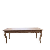 Table de ferme merisier pieds galbés XIXème