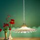 Vintage white opaline lace pendant light (OP12)