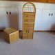 Vintage Library - 2 drawers - Woven rattan cupboard - 1980s - natural