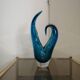 Vase sculptural organique en cristal d'art bleu cobalt, 1960