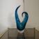 Vintage 1960 Sculptural Vase Cristal d'Art Cobalt Blue Organic Design