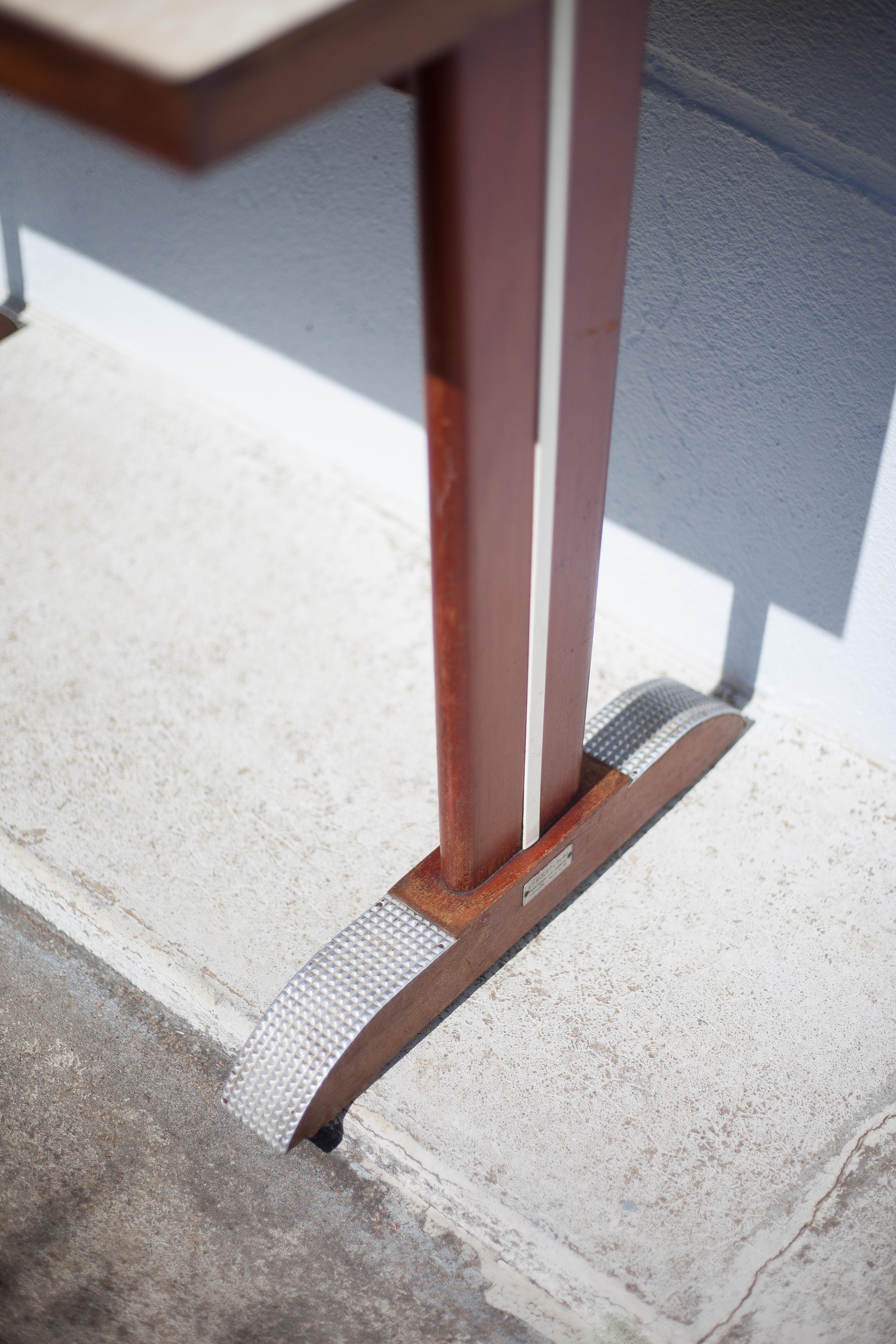 30s bistro table in wood and aluminum