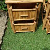 Pair of bamboo bedside tables