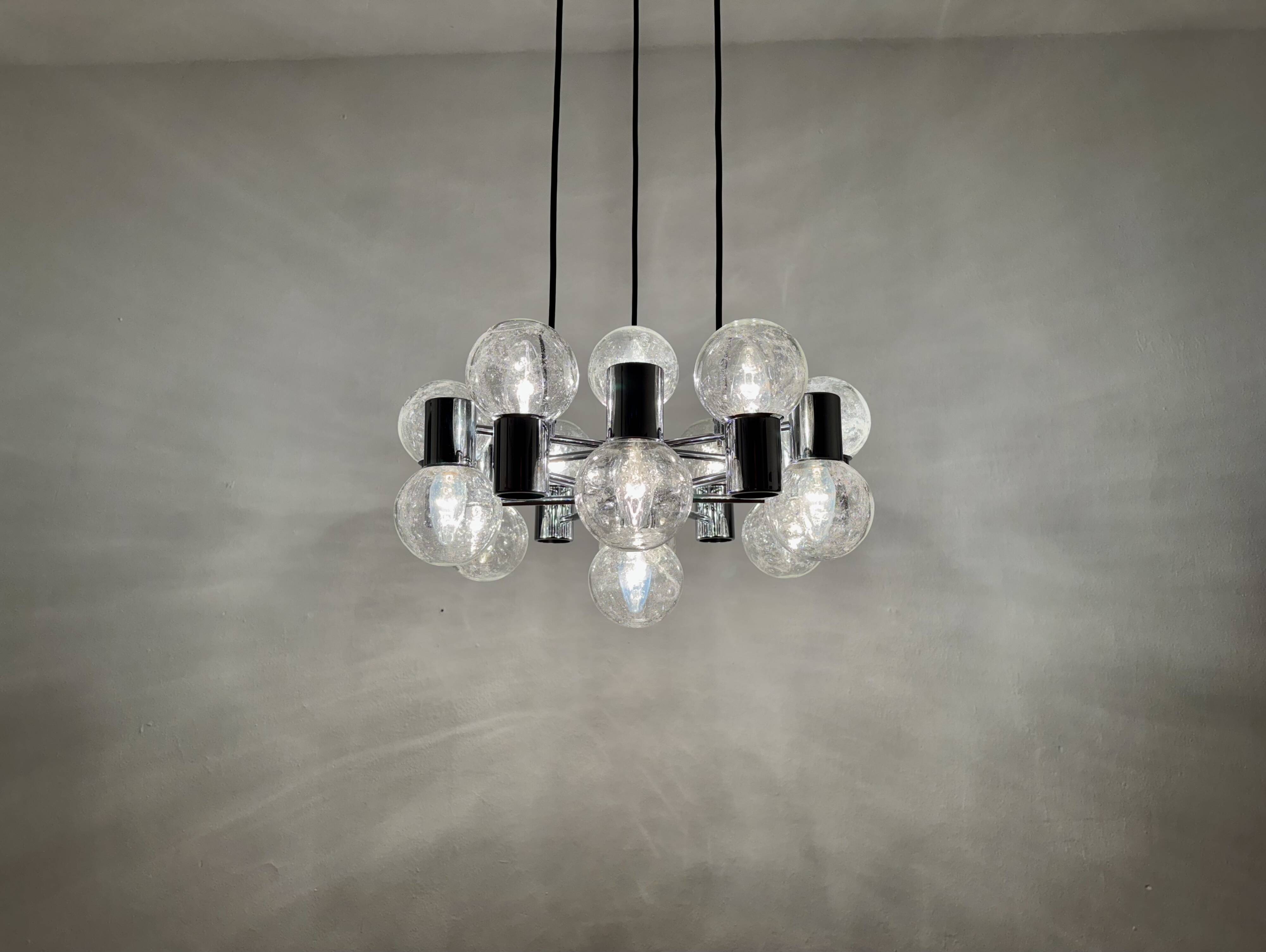 Chromed 1970s Sputnik Chandelier by Doria