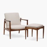 Set of 2 GFM-64 armchairs with footstool