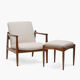 Lot de 2 fauteuils GFM-64 avec repose-pieds