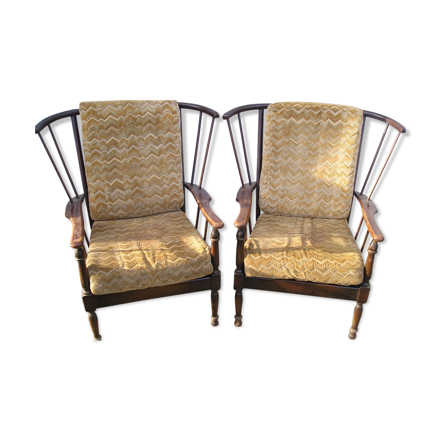 Pair of "fan" armchairs