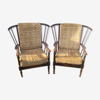 Pair of "fan" armchairs