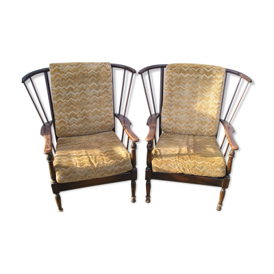 Paire de fauteuils ''éventail
