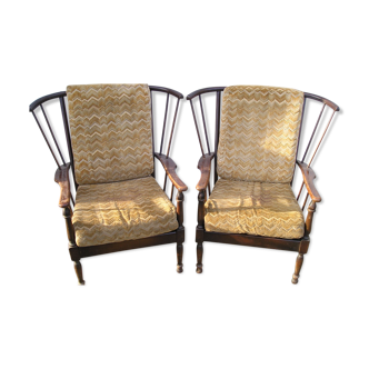 Pair of "fan" armchairs