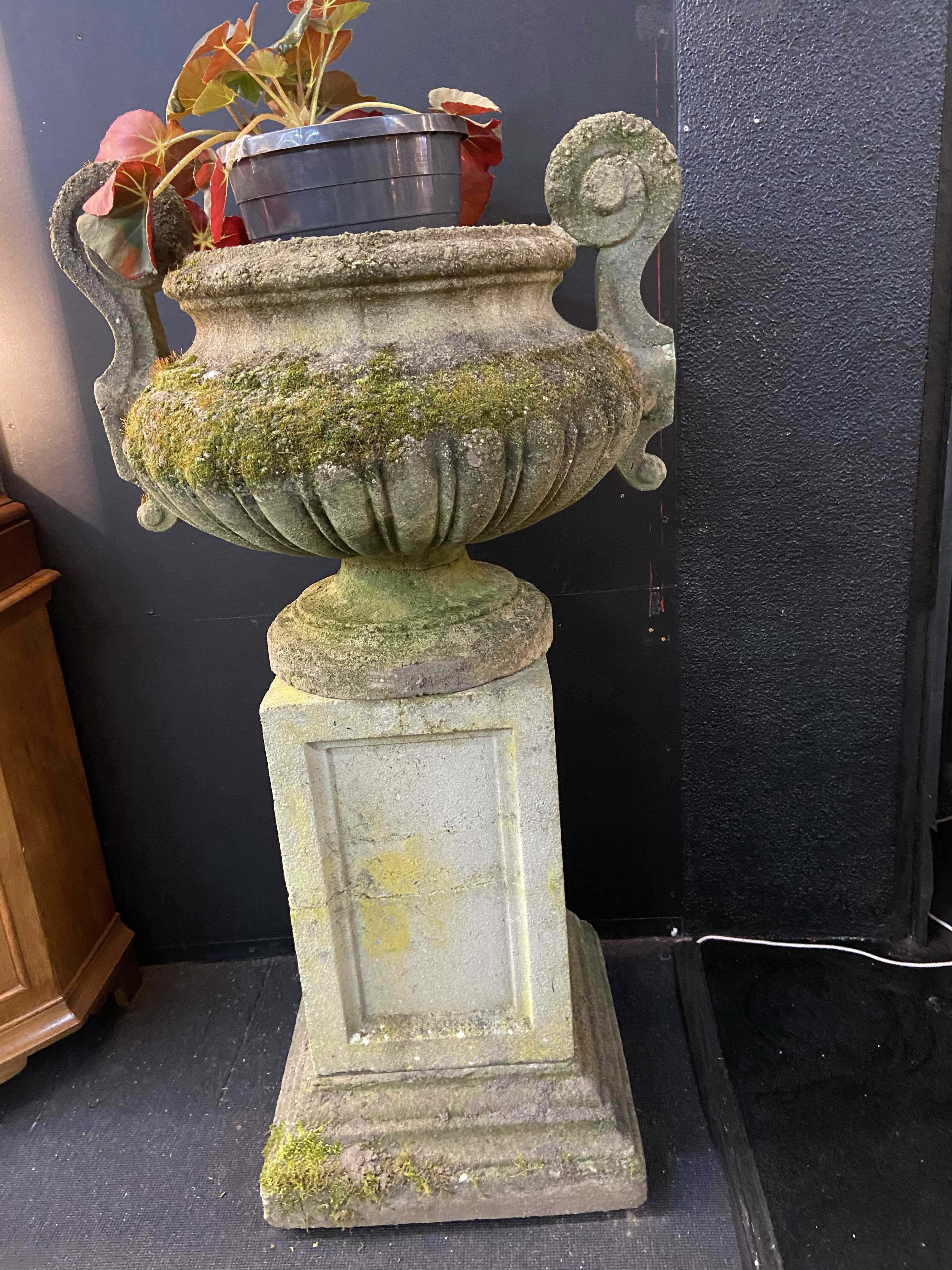 Stone garden plant door column
