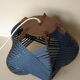 Dark blue woven lamp to install