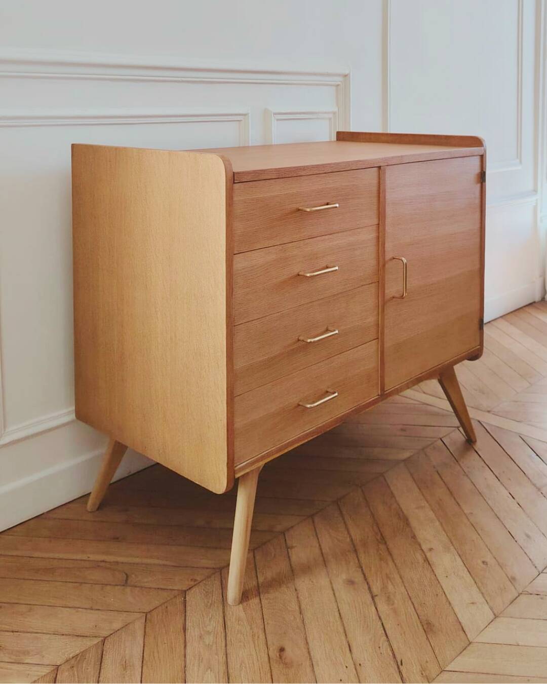 Renovated vintage sideboard, Scandinavian style, 1960s