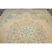 1970s Vintage Persian Handmade Wool Cotton Orange Area Rug 285x397