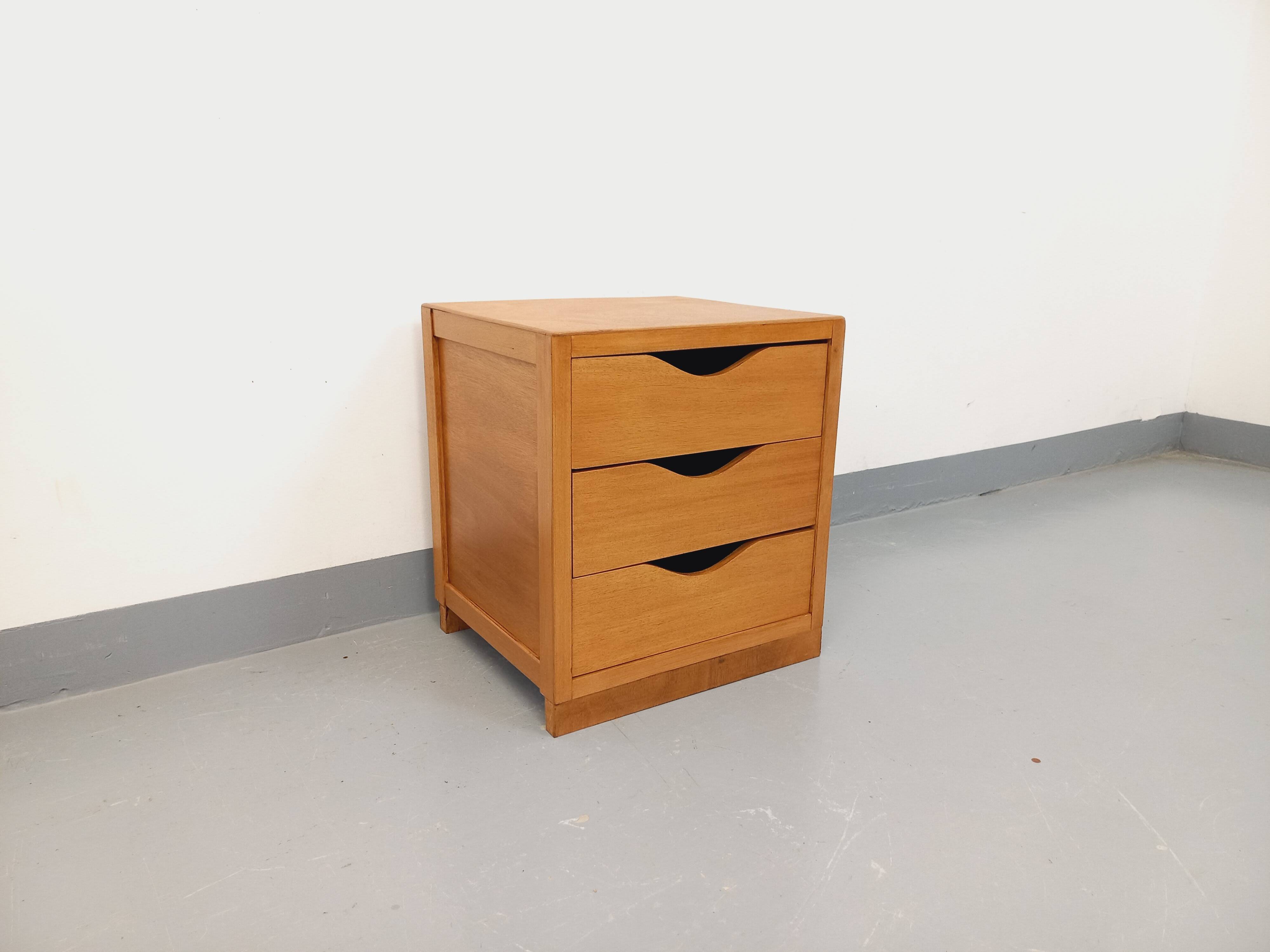 Vintage bedside cabinet or storage unit in solid wood from the 60s