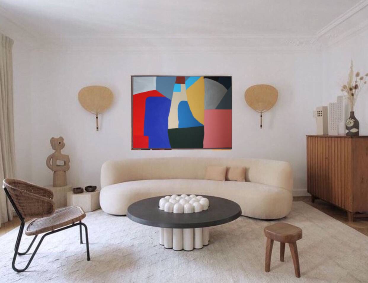Colorful abstract art 100x80cm on stretched canvas by Bodasca