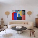 Colorful abstract art 100x80cm on stretched canvas by Bodasca