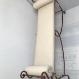 Copper wrought iron bench with cushions
