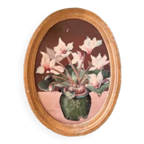 Oil on wood - medallion frame