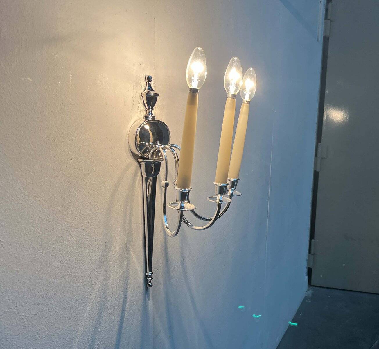 Vintage Italian neoclassical wall sconces in Hollywood Regency style, set of 3.