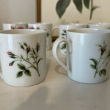 Porcelain cups rose pattern