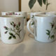 Porcelain cups rose pattern