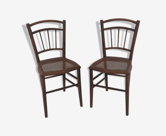 Duo de chaises bistrot cannées