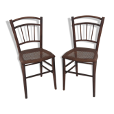 Duo of canne bistro chairs