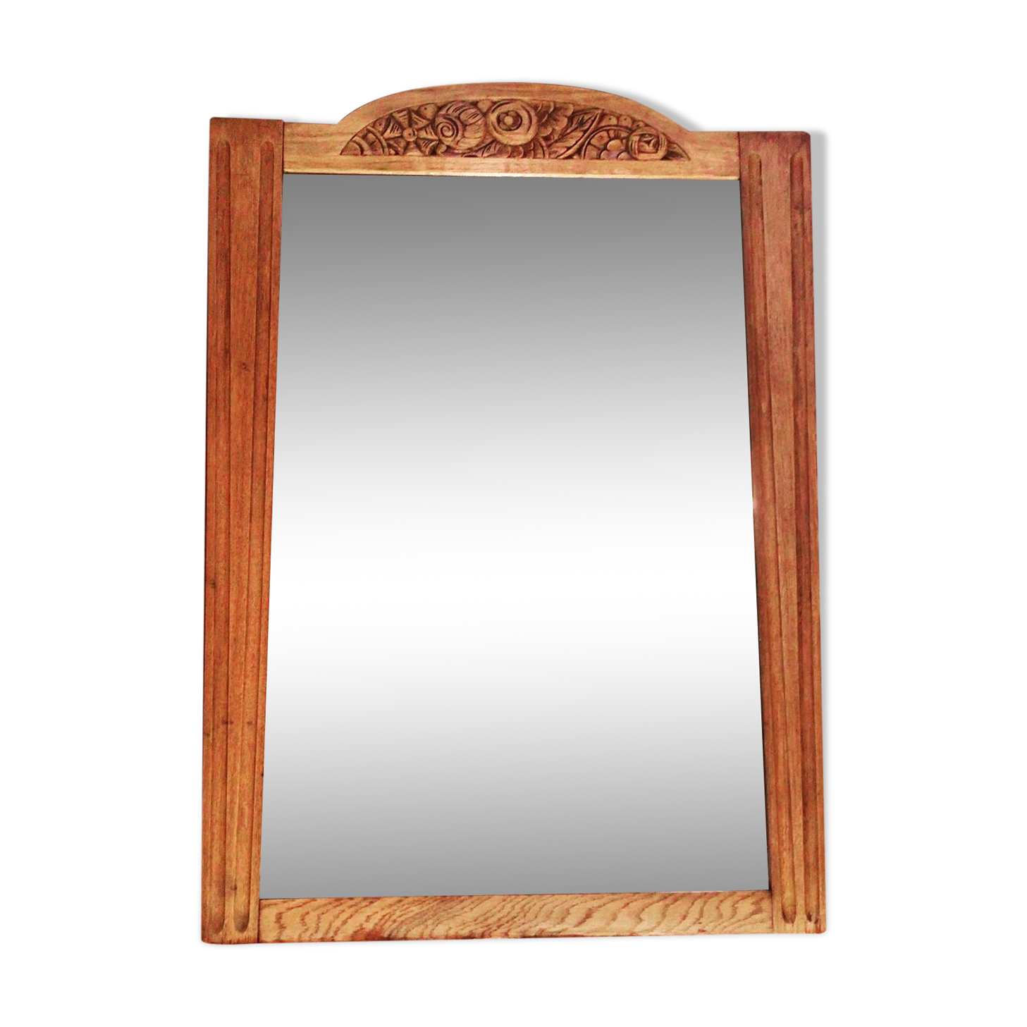 Beveled fireplace mirror