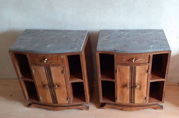 Paire de chevets Art Déco tables de nuit