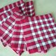6 red and white cotton vintage napkins