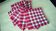 6 red and white cotton vintage napkins