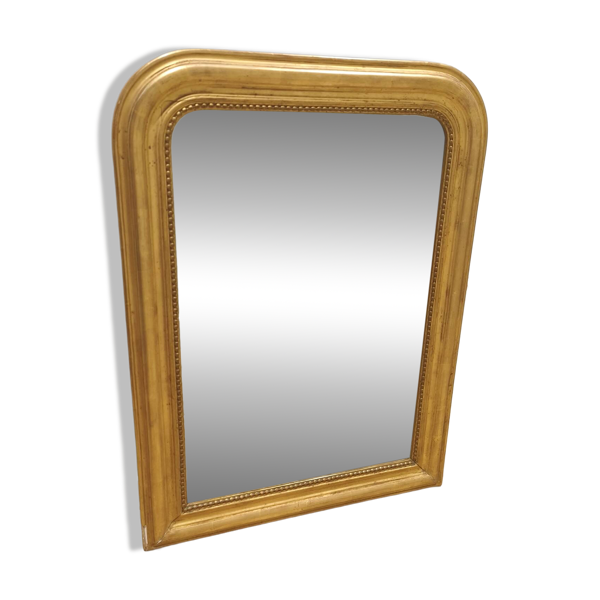 Miroir Louis Philippe doré à la feuille - XIXe siècle - 72 x 54 cm